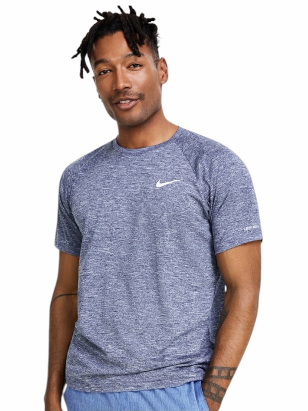 Nike Men’s Heather Navy Short Sleeve Dri-Fit Swim Shirt